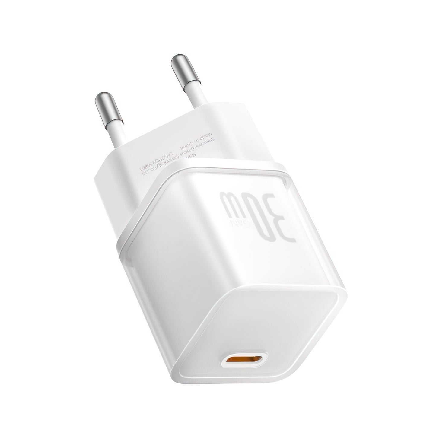 Baseus GaN5S Hálózati Töltő, 30W, 3A, 1 x USB-C, Fehér P10162504213-00