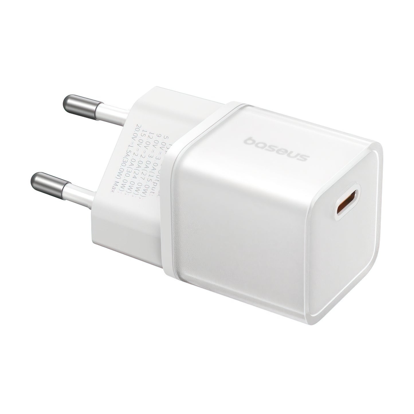 Baseus GaN5S Hálózati Töltő, 30W, 3A, 1 x USB-C, Fehér P10162504213-00