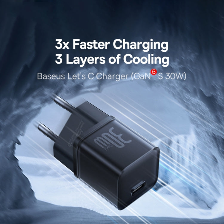 Baseus GaN5S hálózati töltő GaN5S, 30W, 3A, 1 x USB-C, fekete P10162504113-00