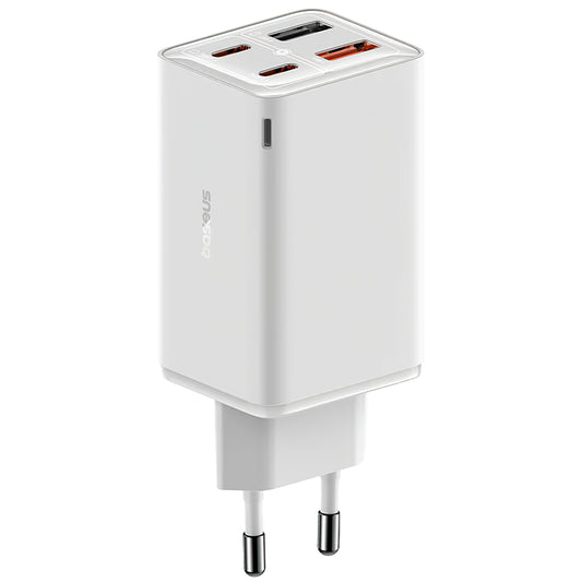 Baseus GaN6 Pro hálózati töltő, 65W, 3,25A, 2 x USB-A - 2 x USB-C, fehér