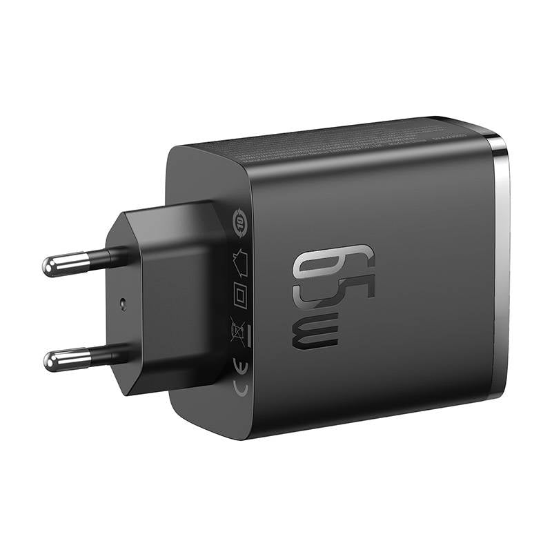 Baseus Cube Pro Network Charger, 65W, 3.25A, 1 x USB-A - 2 x USB-C, Black P10152301113-00