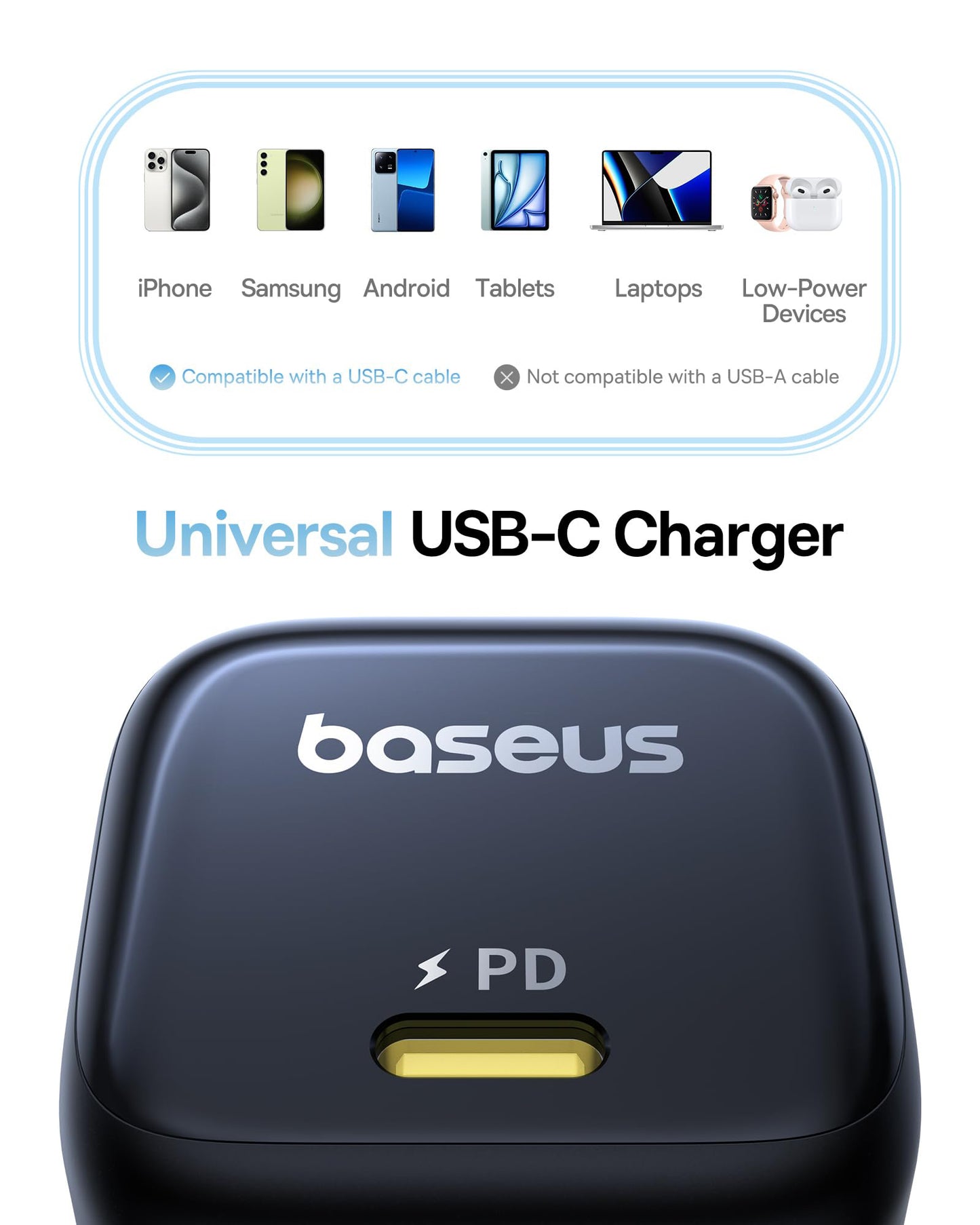 Baseus PicoGo hálózati töltő, 45W, 3A, 1 x USB-C, Fekete P10176800123-00