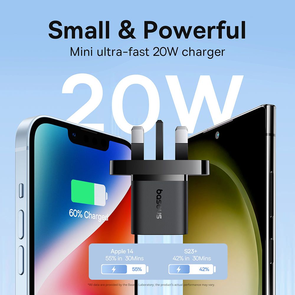Baseus UK hálózati töltő, 20W, 3A, 1 x USB-C, Fekete P10110907113-00