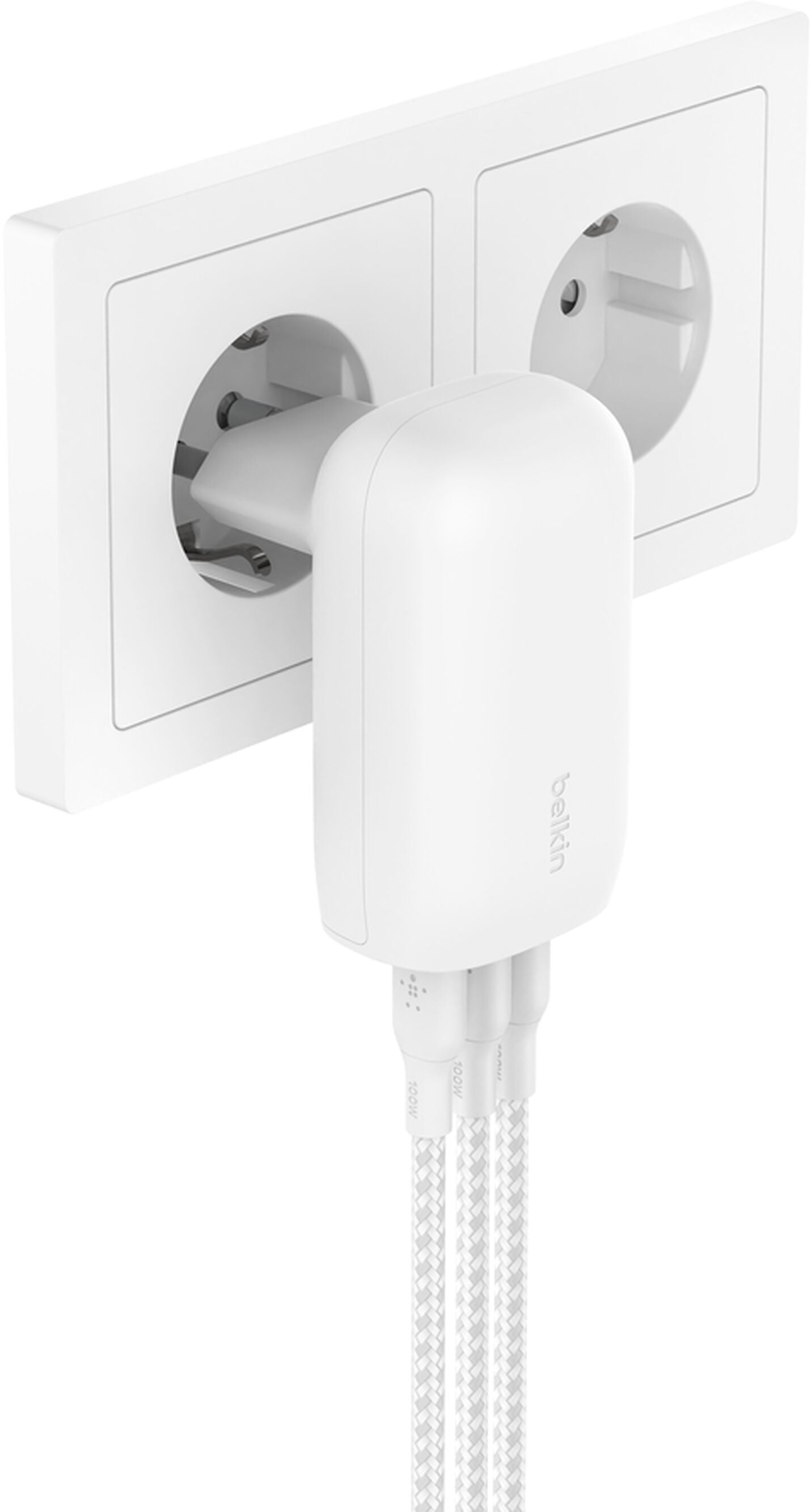 Belkin BoostCharge Wall Charger, 67W, 3A, 3 x USB-C, White WCC002vfWH