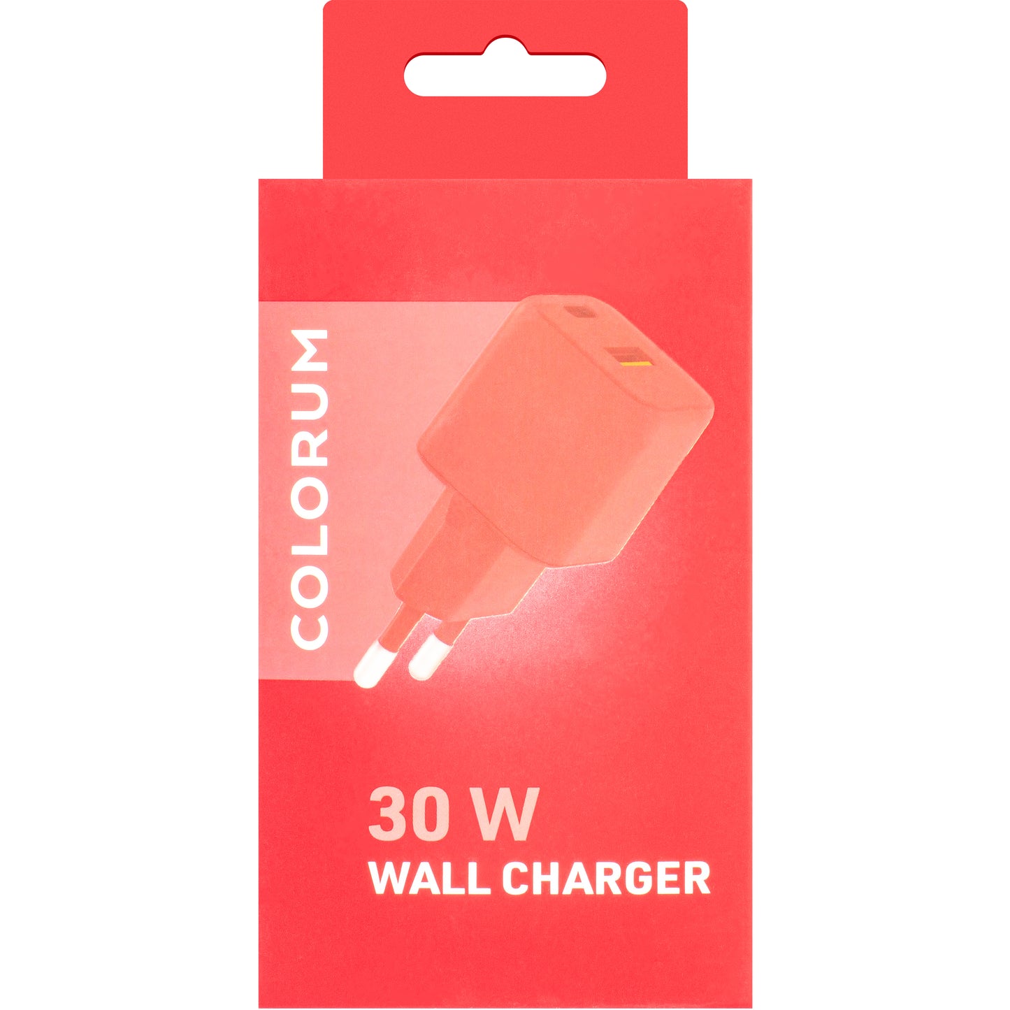Colourum CLS30-AC-02 hálózati töltő, 30W, 3A, 1 x USB-A - 1 x USB-C, Magenta