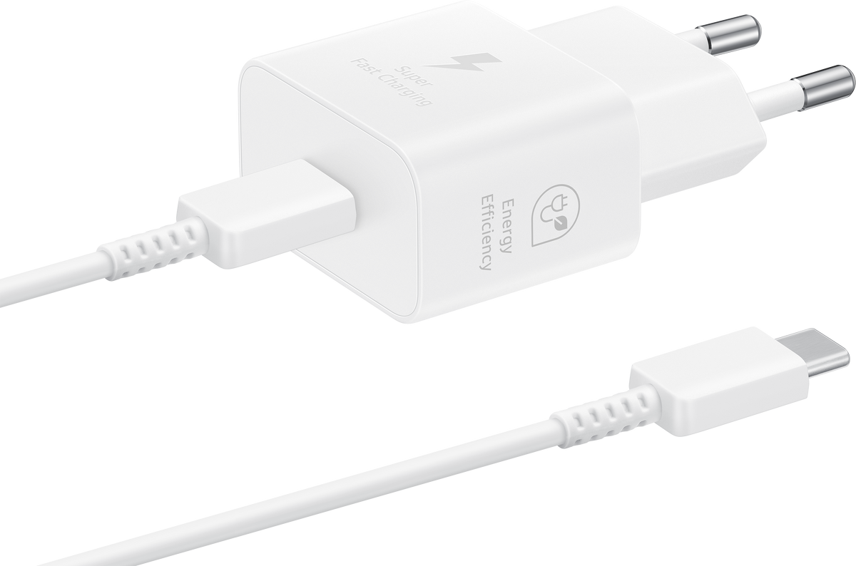 Samsung USB-C kábel hálózati töltő Samsung, 25W, 3A, 1 x USB-C, Fehér EP-T2510XWEGEU