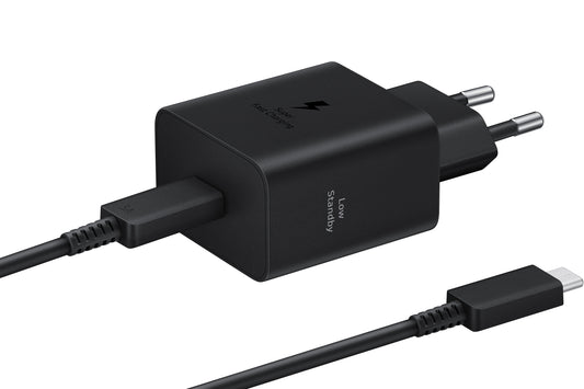 Samsung Network Charger with USB-C Cable, 45W, 4.05A, 1 x USB-C, Black EP-T4511XBEGEU