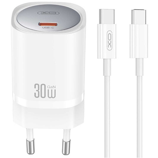 XO Design CE20, 30W, 3A, 1 x USB-C, 1 x USB-C, fehér