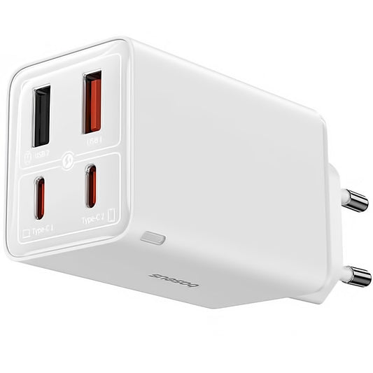 Baseus GaN6 Pro USB-C kábel hálózati töltő USB-C kábellel, 100W, 3,25A, 2 x USB-A - 2 x USB-C, fehér P101627052121212-00