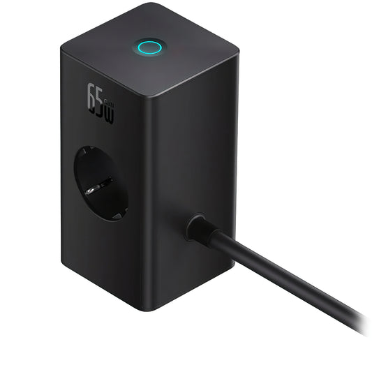 Hosszabbító kábel Baseus GaN3 Pro PowerStrip, 65W, 3,25A,1 x USB-A - 1 x USB-C - 2 x Schuko, fekete PSLR000301 PSLR000301 PSLR000301
