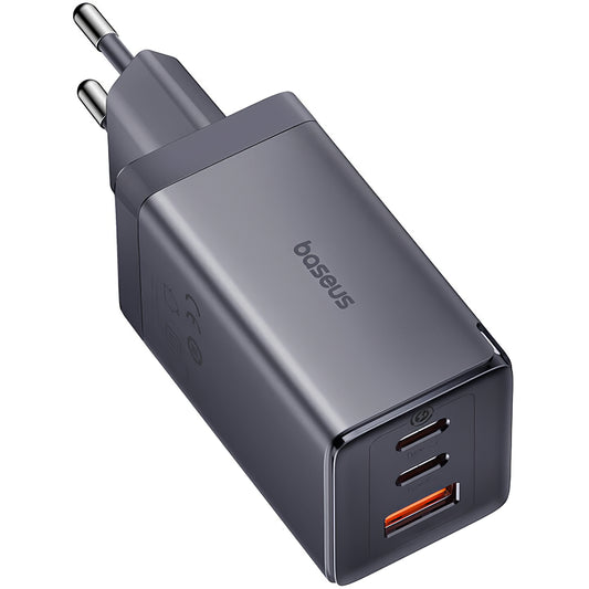 Baseus GaN5 Ultra USB-C kábel hálózati töltő USB-C kábellel, 65W, 3,25A, 1 x USB-A - 2 x USB-C, szürke P10110812827-Z1