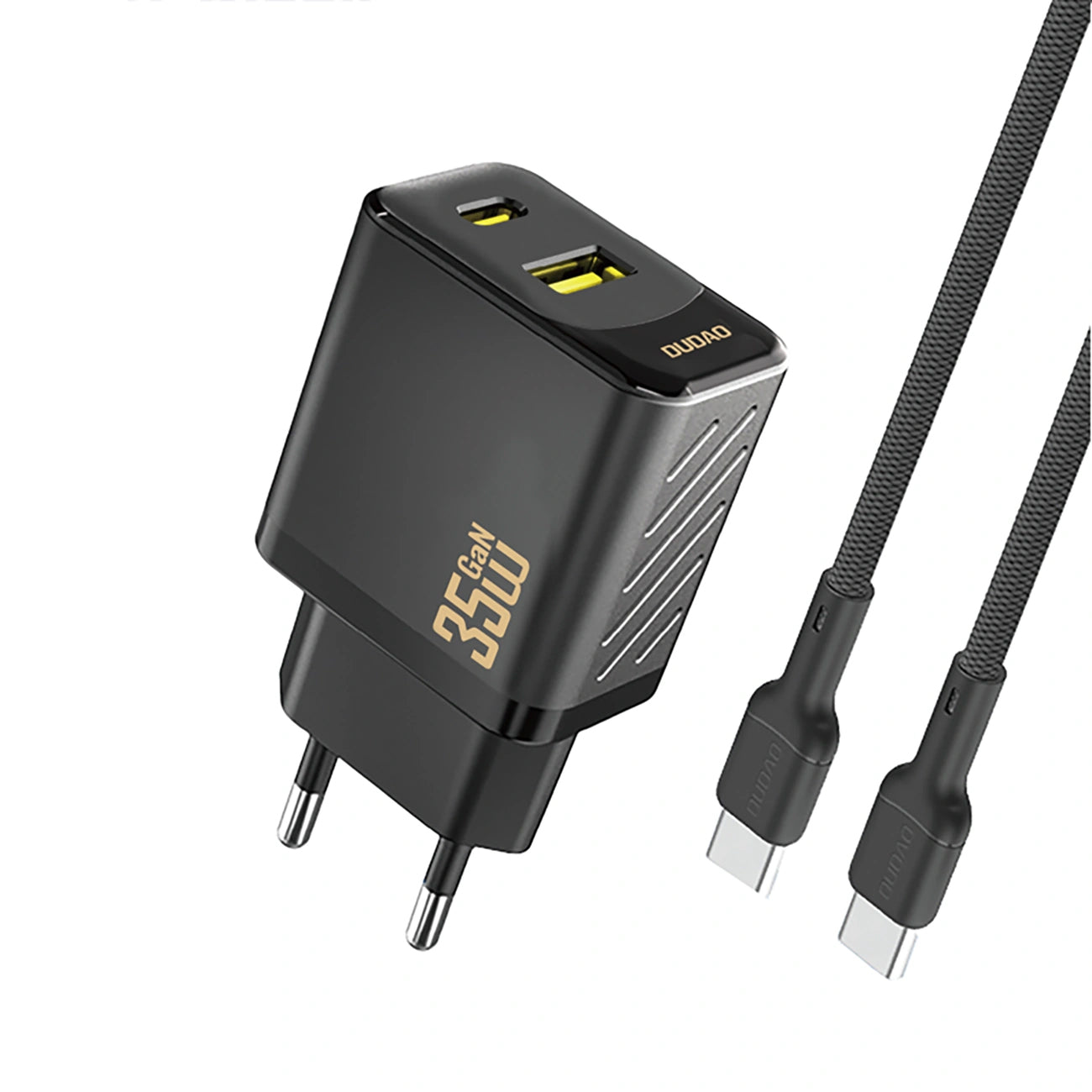 Hálózati töltő USB-C kábellel Dudao A27 Max, 35W, 1 x USB-A - 1 x USB-C, Fekete