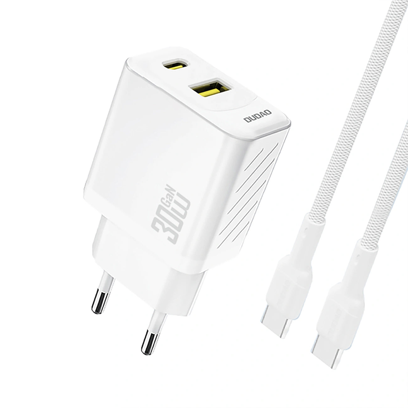 Hálózati töltő USB-C kábellel Dudao A27TCEU, 30W, 1 x USB-A - 1 x USB-C, Fehér