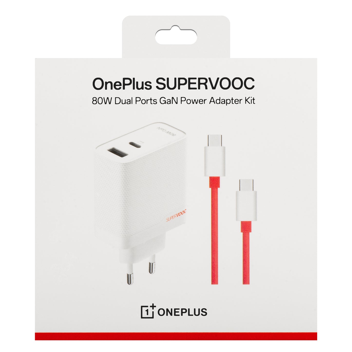OnePlus hálózati töltő USB-C kábellel, 80W, 7,3A, 1 x USB-A - 1 x USB-C, Fehér 5461100597