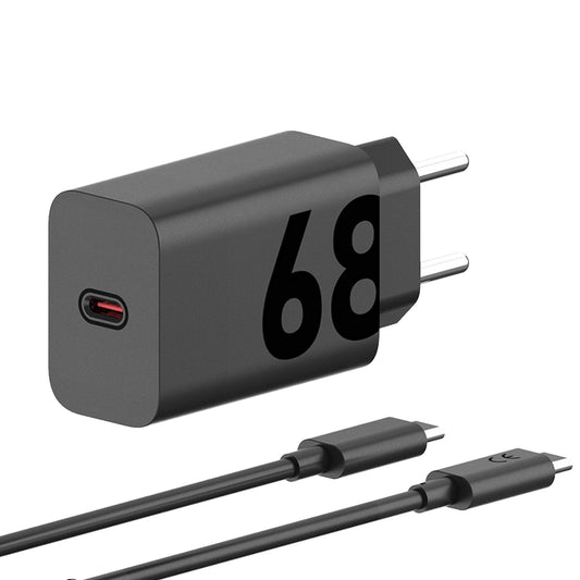 Hálózati töltő USB-C kábellel Motorola, 68W, 6,2A, 1 x USB-C, fekete PG38C06281