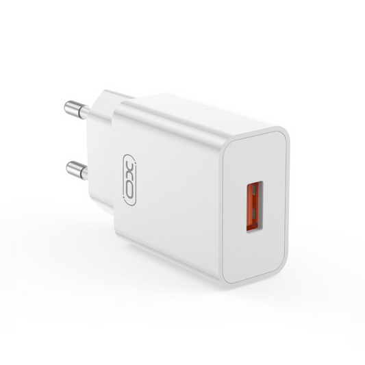 XO Design L127 microUSB kábeles hálózati töltő, 18W, 3A, 1 x USB-A, Fehér