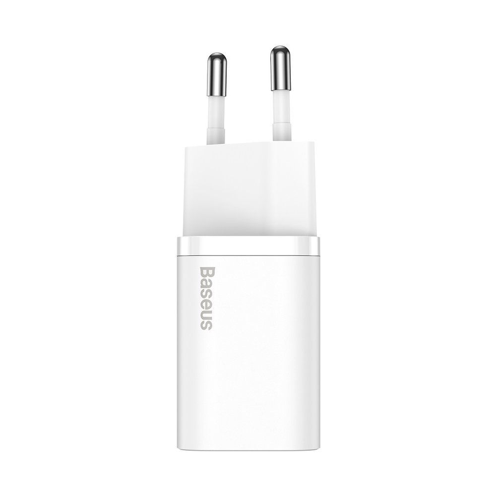 Baseus Super Si USB-C kábeles hálózati töltő, 25W, 3A, 1 x USB-C, fehér TZCCSUP-L02