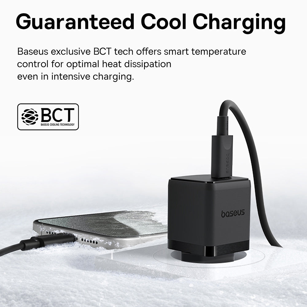 Baseus Palm USB-C hálózati töltő kábellel, 30W, 3A, 1 x USB-C, Fekete P10111605113-01