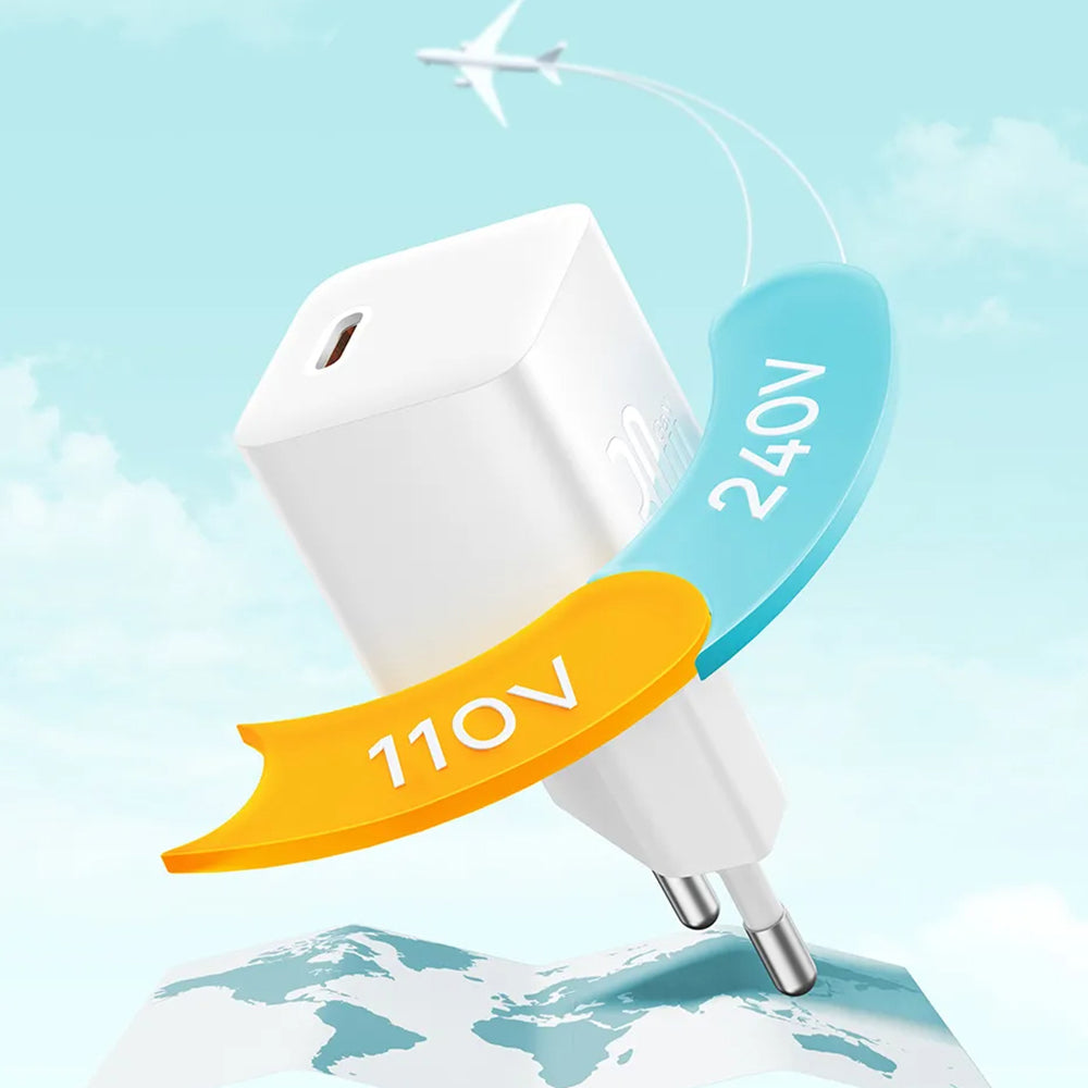 Baseus GaN5S USB-C kábel hálózati töltő GaN5S, 30W, 3A, 1 x USB-C, fehér P1011090902213-00