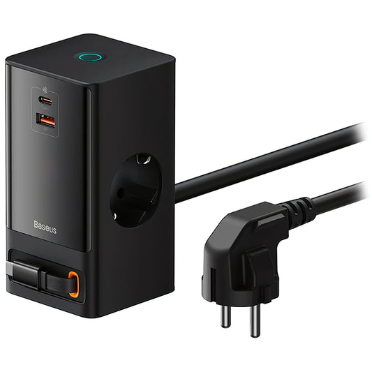 Hosszabbító kábel Baseus GaN3 Pro PowerStrip, 65W, 3,25A,1 x USB-A - 1 x USB-C - 2 x Schuko, fekete PSLR000301 PSLR000301 PSLR000301