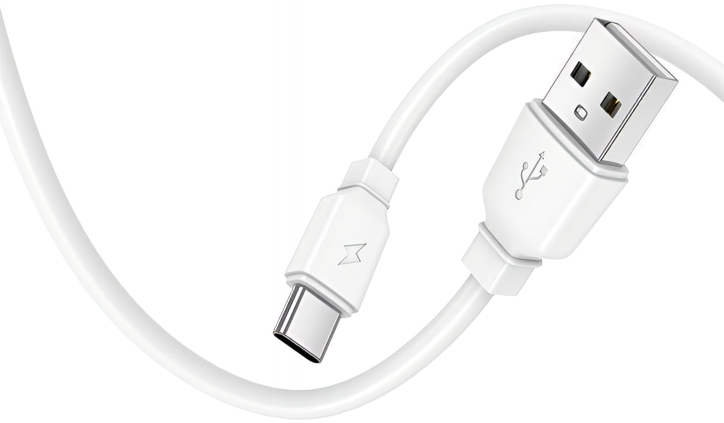Hálózati töltő USB-C kábellel Prestico F9S, 12W, 2.4A, 1 x USB-A, Fehér