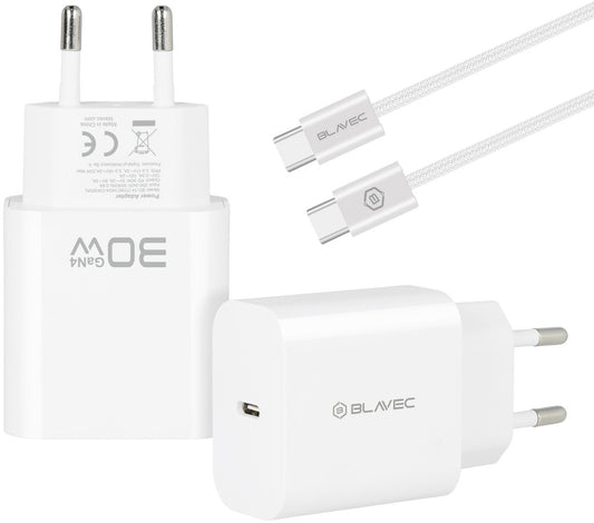 Blavec BC-14 hálózati töltő USB-C kábellel, 30 W, 3 A, 1 × USB-C, fehér