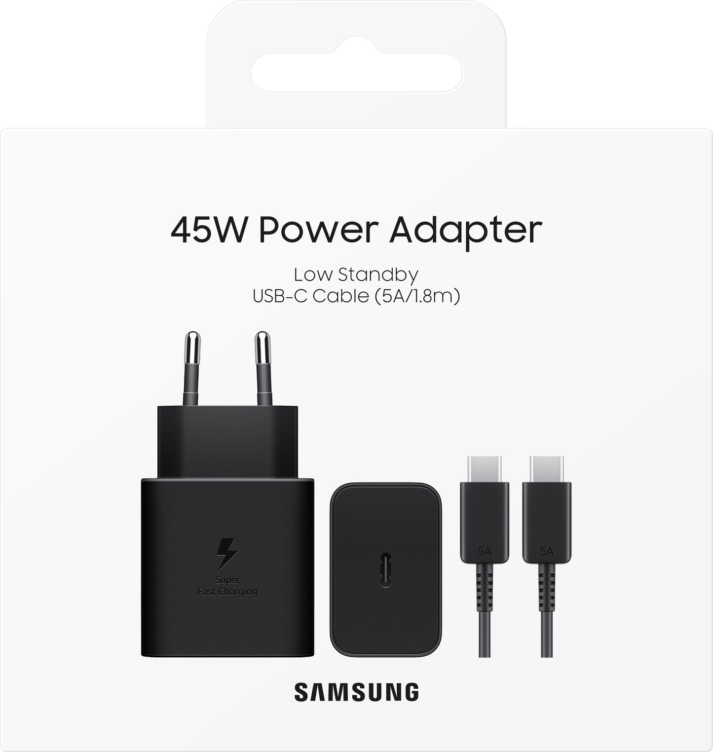 Samsung hálózati töltő USB-C kábellel, 45W, 4.05A, 1 x USB-C, Fekete EP-T4511XBEGEU