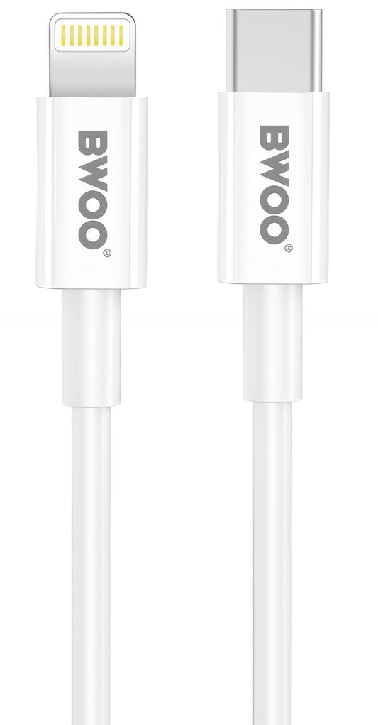 Hálózati töltő Lightning kábellel BWOO CDA159, 20W, 3A, 1 x USB-C, Fehér