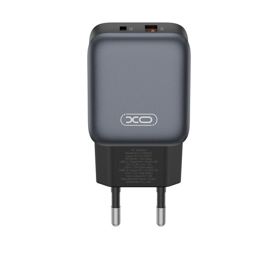 Hálózati töltő USB-C kábellel XO Design L156, 30W, 3A, 1 x USB-A - 1 x USB-C, Fekete