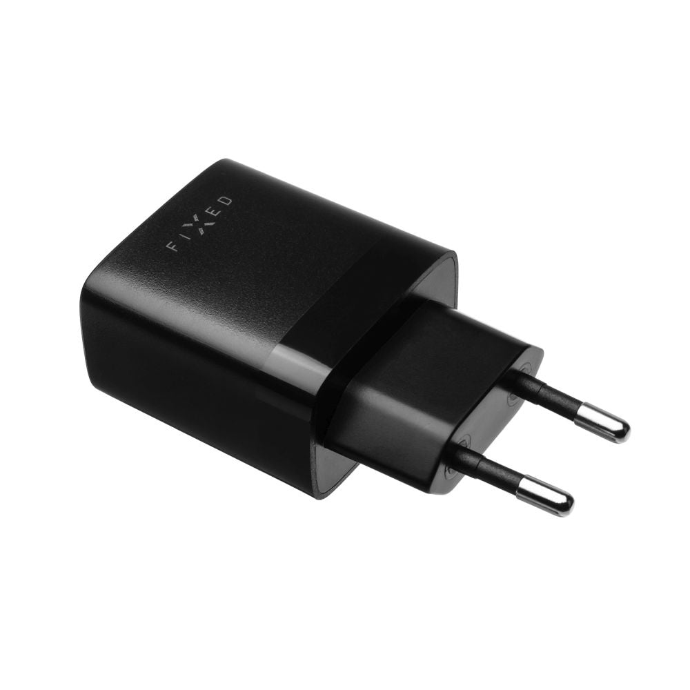 Fixed mikroUSB kábelos hálózati töltő, 17W, 3A, 2 x USB-A, Fekete