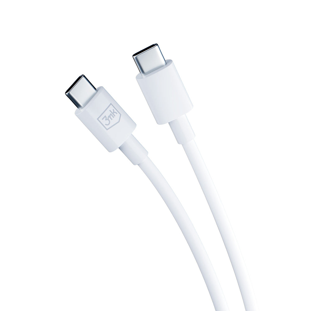 Hálózati töltő USB-C kábellel 3MK Hyper, 25W, 3A, 1 x USB-C, Fehér