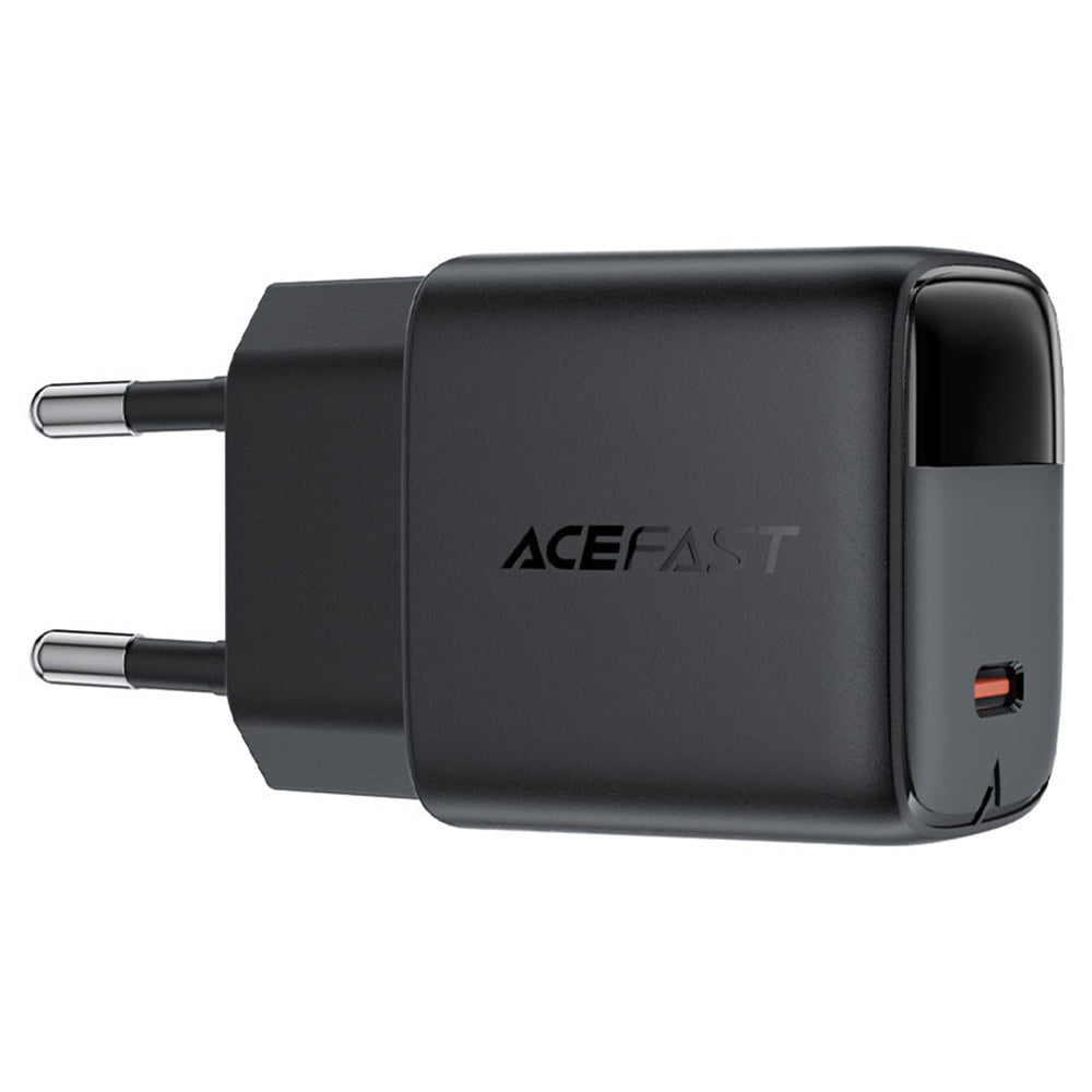 Hálózati töltő USB-C kábellel Acefast A113 Display, 20W, 3A, 1 x USB-C, Fekete