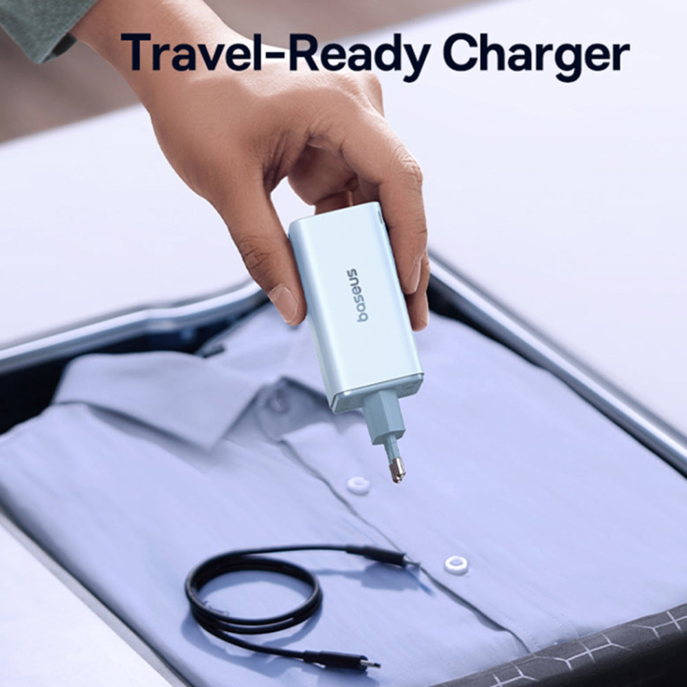 Hálózati töltő USB-C kábellel Baseus GaN6 Pro, 100W, 3.25A, 2 x USB-A - 2 x USB-C, Kék P10162705312-00