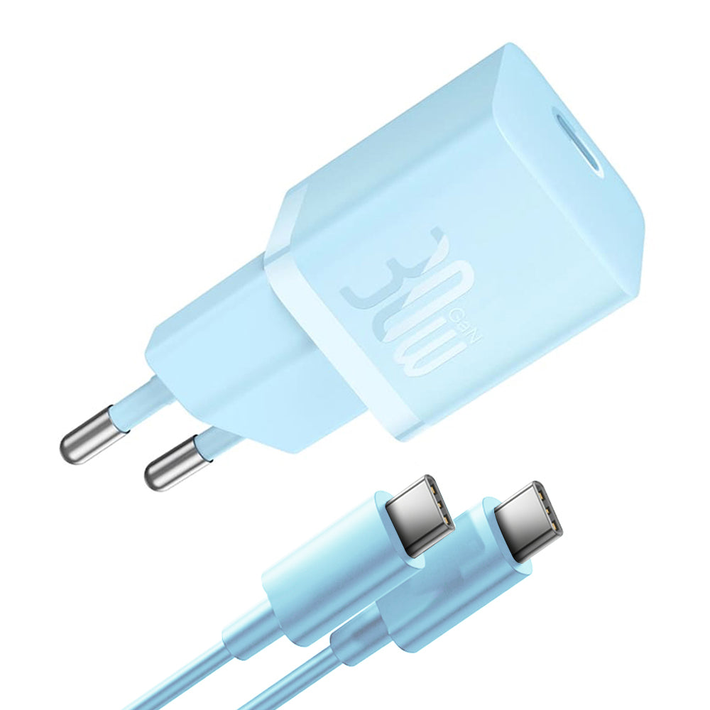 Baseus GaN Mini 1C USB-C hálózati töltő, 30W, 3A, 1 x USB-C, kék P10110902313-00