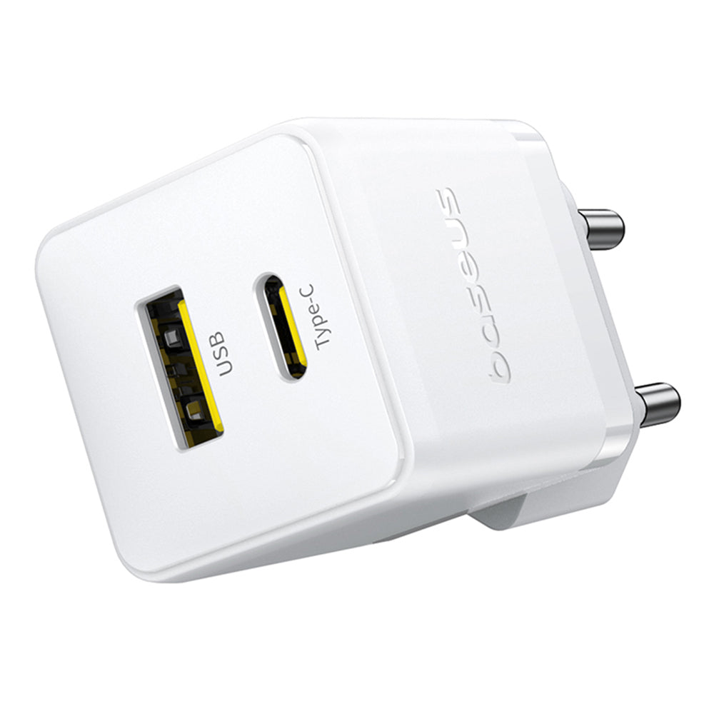 Baseus Palm USB-C hálózati töltő kábellel, 30W, 3A, 1 x USB-A - 1 x USB-C, Fehér P1011160A213-01
