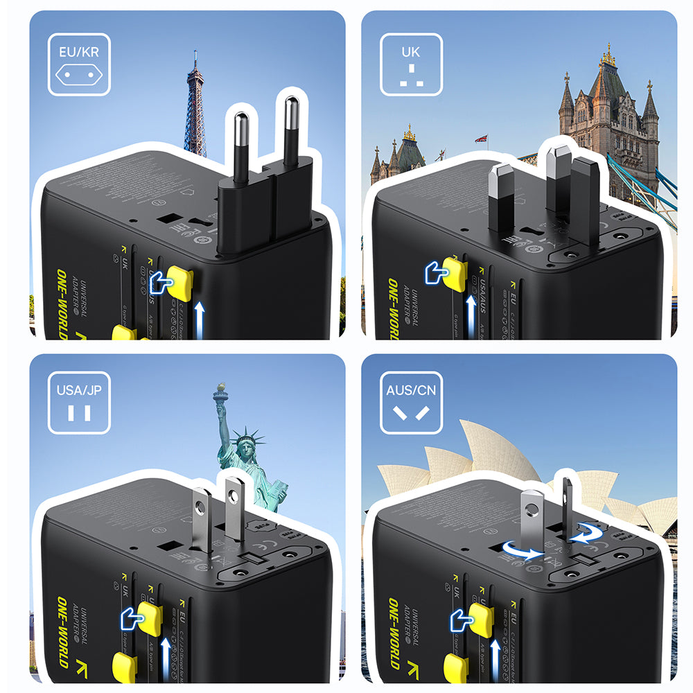 Baseus Travel PicoGo AG11 USB-C kábeles hálózati töltő, 45W, 2 x aljzat - 1 x USB-C - 2 x USB-A, fekete E0307F00
