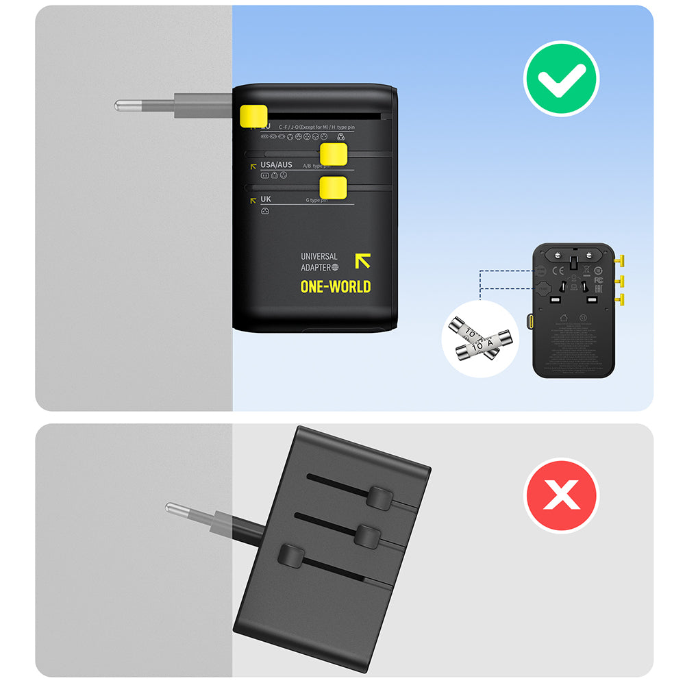 Baseus Travel PicoGo AG11 USB-C kábeles hálózati töltő, 45W, 2 x aljzat - 1 x USB-C - 2 x USB-A, fekete E0307F00