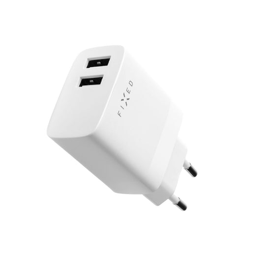 Fixed USB-C hálózati töltő, 17W, 3A, 2 x USB-A, fehér