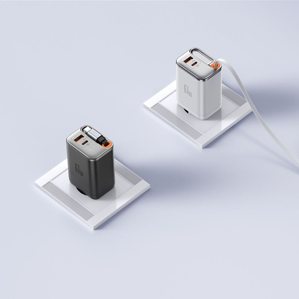 McDodo CH-4103 FreeGo Display USB-C hálózati töltő, 67W, 3.35A, 1 x USB-A - 1 x USB-C, fehér