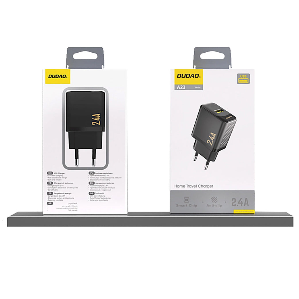 Dudao A23 hálózati töltő, 12W, 2.4A, 1 x USB-A, fekete