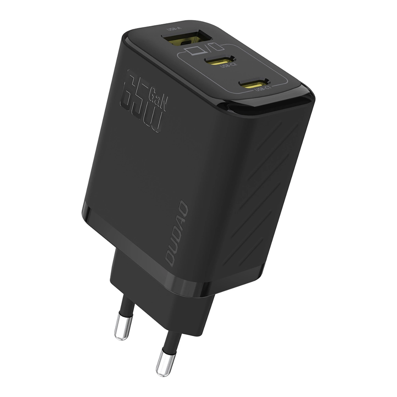 Dudao A29 hálózati töltő, 65W, 1 x USB-A - 2 x USB-C, Fekete