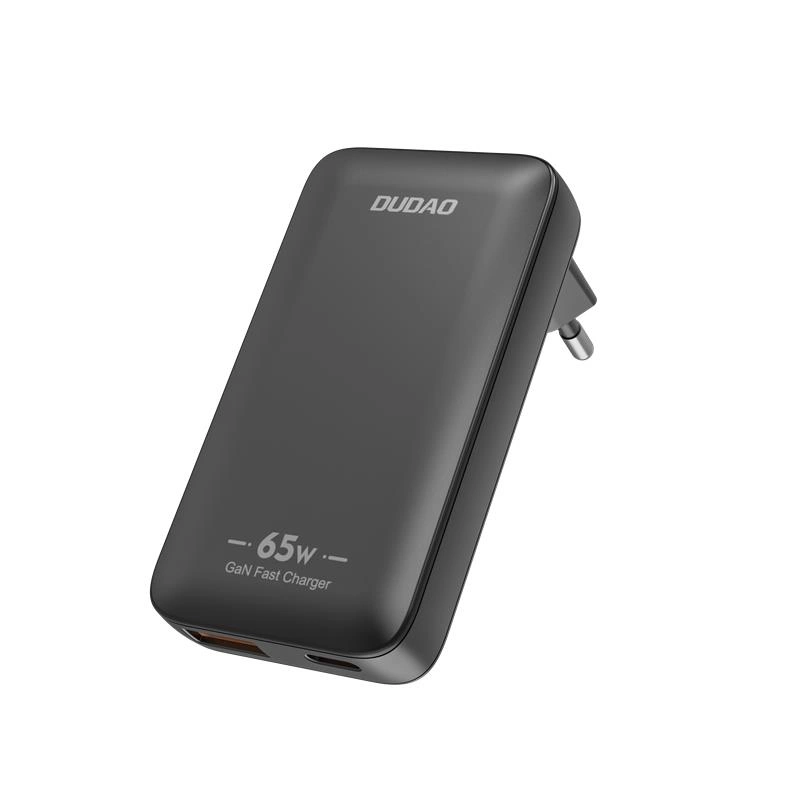 Dudao A65Q Travel hálózati töltő, 65W, 3.25A, 1 x USB-A - 1 x USB-C, Fekete
