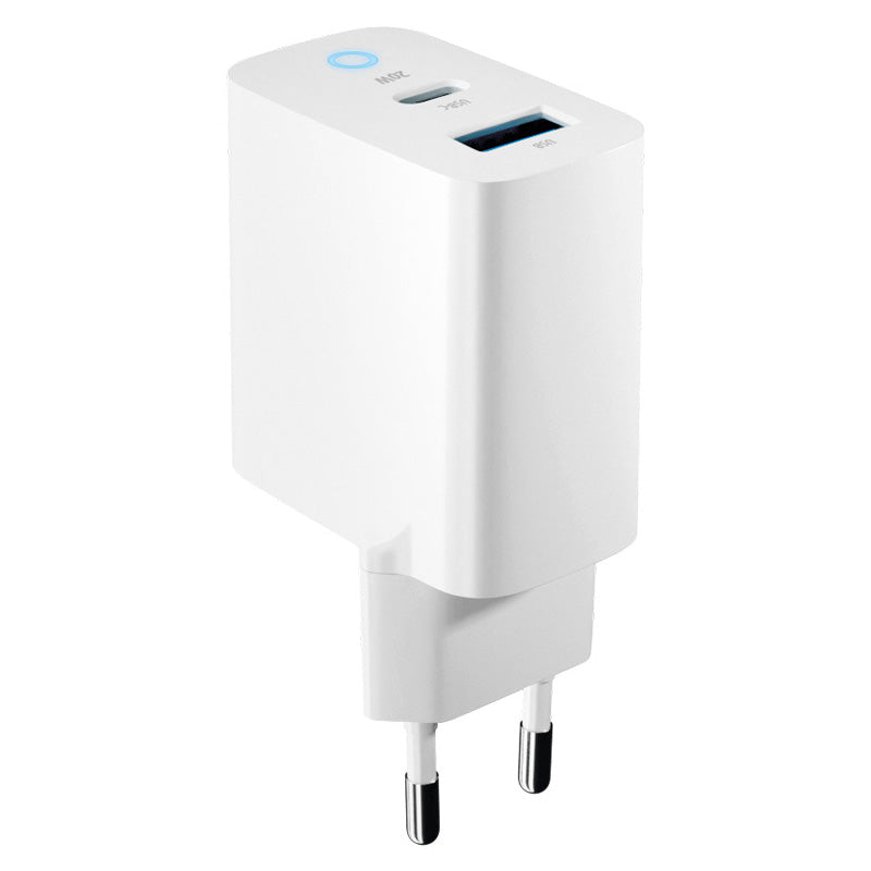 Forever hálózati töltő TC-06-20-20AC, 20W, 3A, 1 x USB-A - 1 x USB-C, Fehér