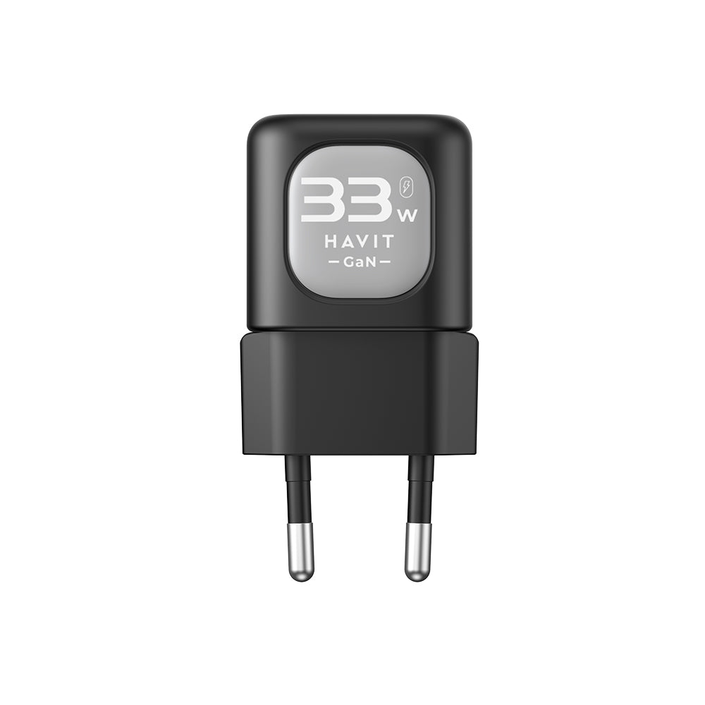 HAVIT UC230 Hálózati Töltő, 33W, 3A, 1 x USB-A - 1 x USB-C, Fekete-Szürke