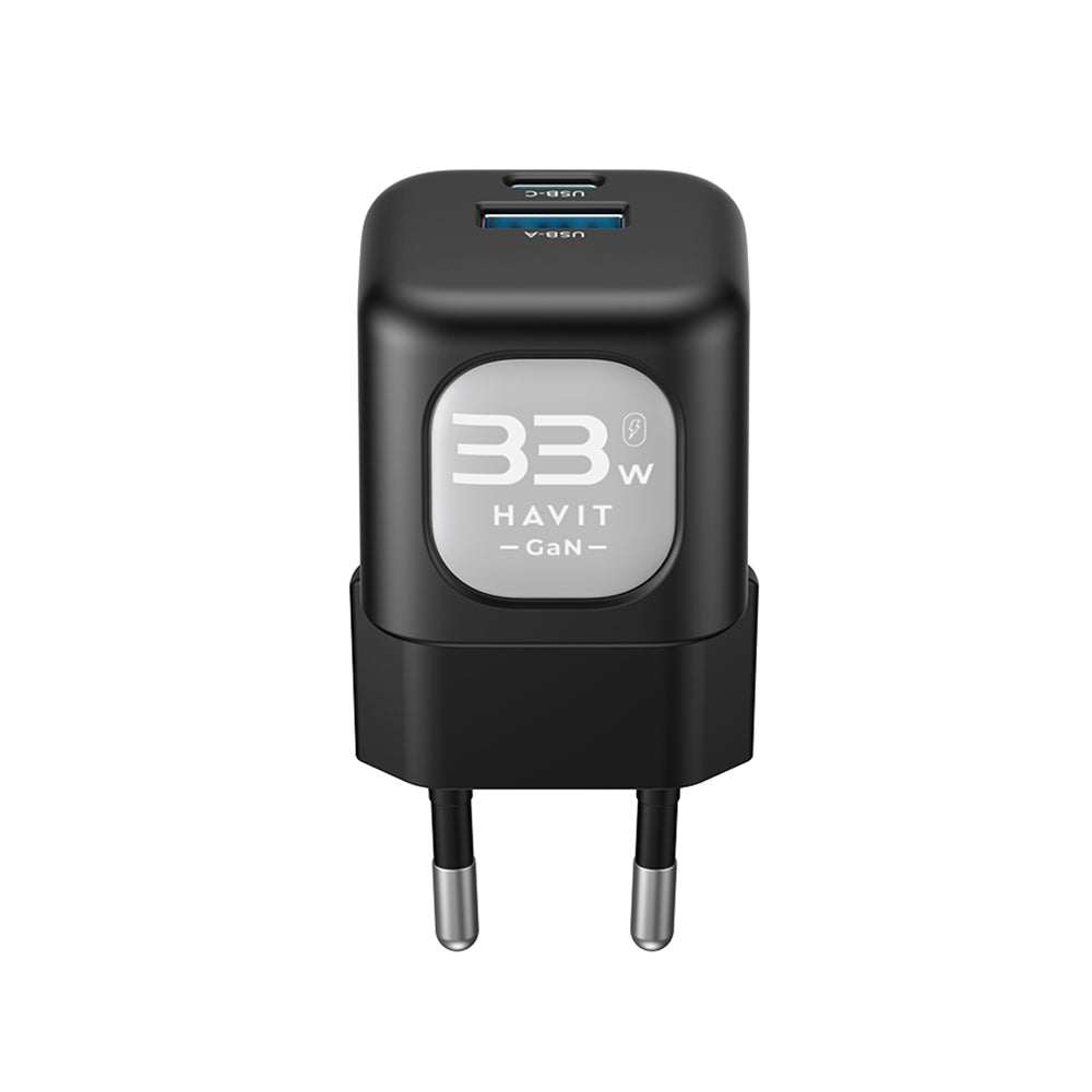 HAVIT UC230 hálózati töltő, 33W, 3A, 1 x USB-A - 1 x USB-C, Rózsaszín