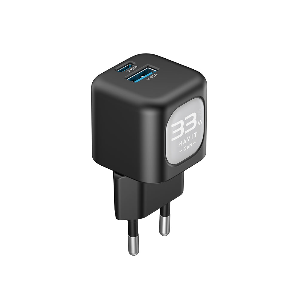HAVIT UC230 hálózati töltő, 33W, 3A, 1 x USB-A - 1 x USB-C, zöld