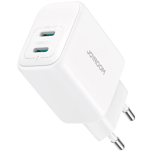 Joyroom JR-TCF12 Hálózati Töltő, 20W, 3A, 2 x USB-C, Fehér