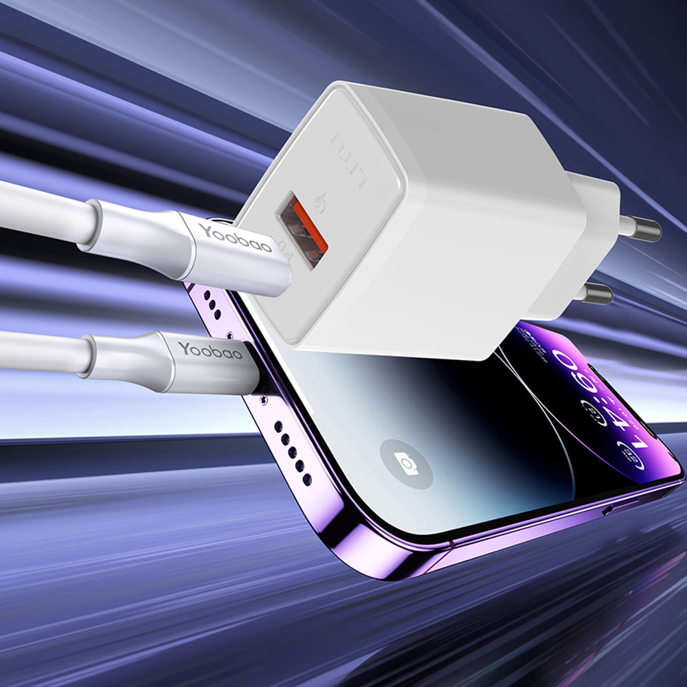 Lito LC09 hálózati töltő, 20W, 3A, 1 x USB-A - 1 x USB-C, Fehér