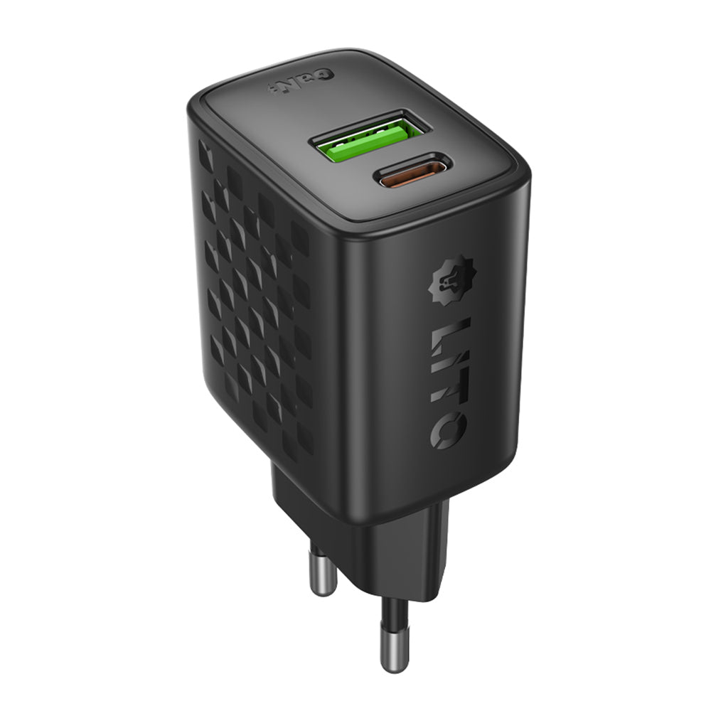 Lito LC19 hálózati töltő, 30W, 3A, 1 x USB-A - 1 x USB-C, fekete