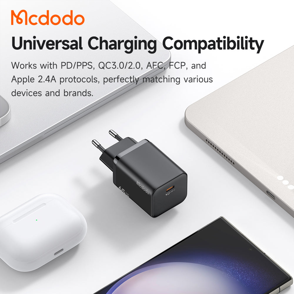 McDodo CH-0850 Ultimate Mini Network Charger, 65W, 3.25A, 1 x USB-C, Black